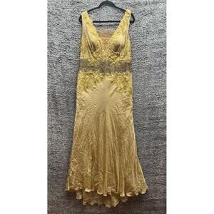 alberto makali gold dress Alberto Makali Sequin Dress Mini Gold Bronze Dolman Batwing Sleeve V Neck S